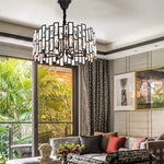 Postmodern Minimalist Living Room Crystal Chandelier With Three Color Led