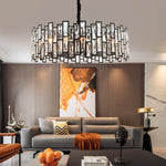 Postmodern Minimalist Living Room Crystal Chandelier With Three Color Led