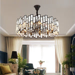 Postmodern Minimalist Living Room Crystal Chandelier With Three Color Led