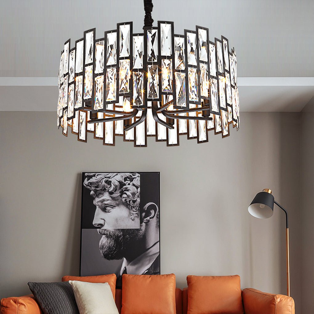 Postmodern Minimalist Living Room Crystal Chandelier With Three Color Led