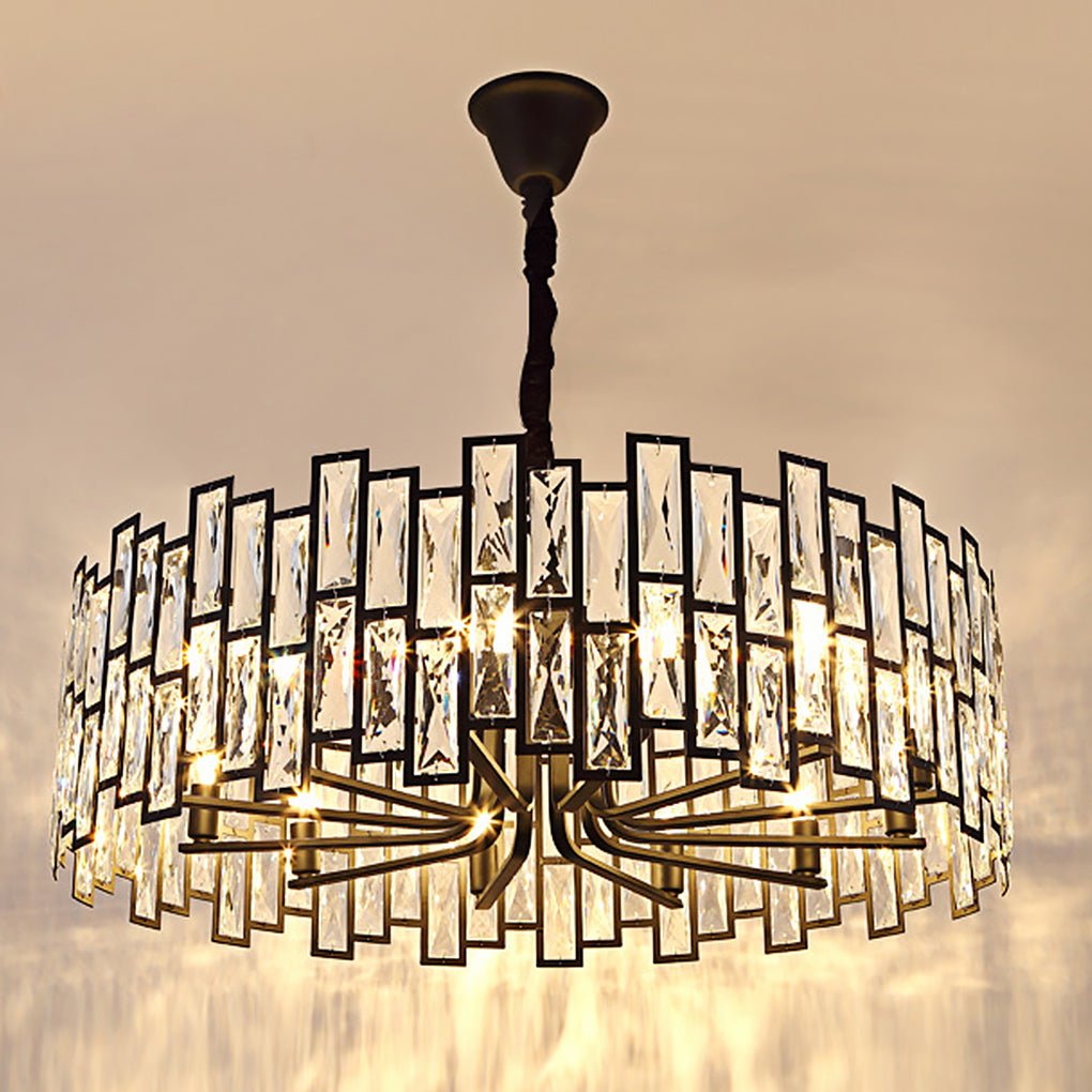 Postmodern Minimalist Living Room Crystal Chandelier With Three Color Led