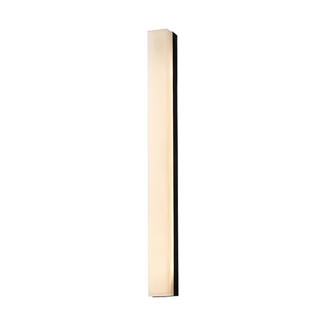 Hammered Copper Linear Wall Sconce with Marble Shade – Modern Minimalist LED Lighting