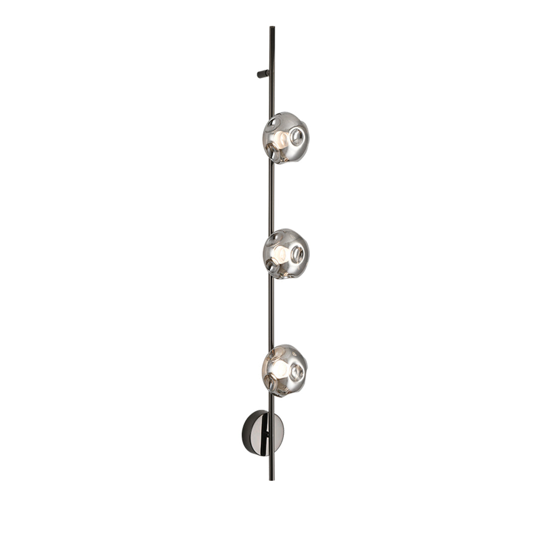 Modern Linear LED Wall Sconce with Pleated Glass Shade