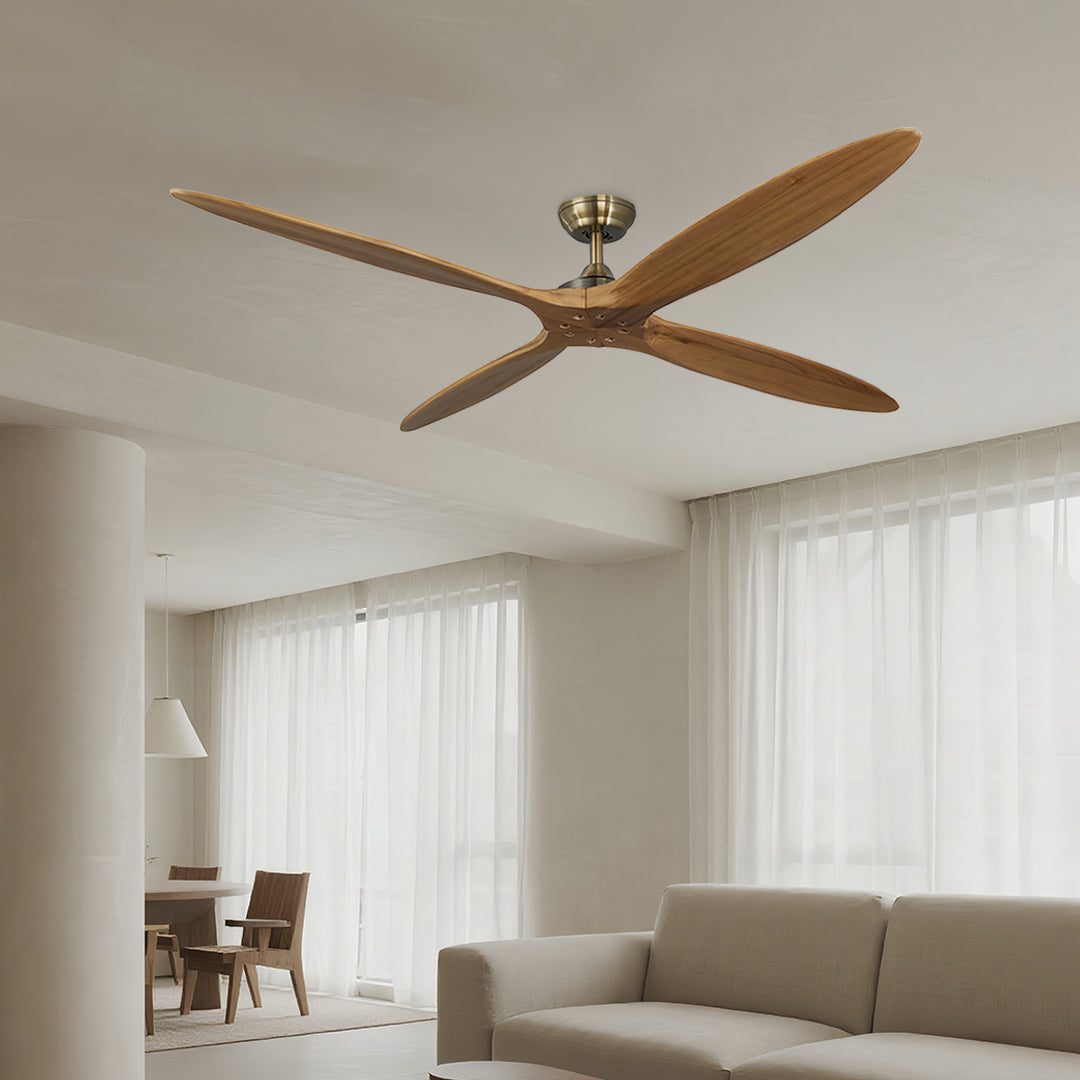 Aria 60" Modern Wood Ceiling Fan with Remote, Bronze Finish