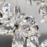 Italian Rock Crystal Chandelier with Flower-Shaped Crystal Shades