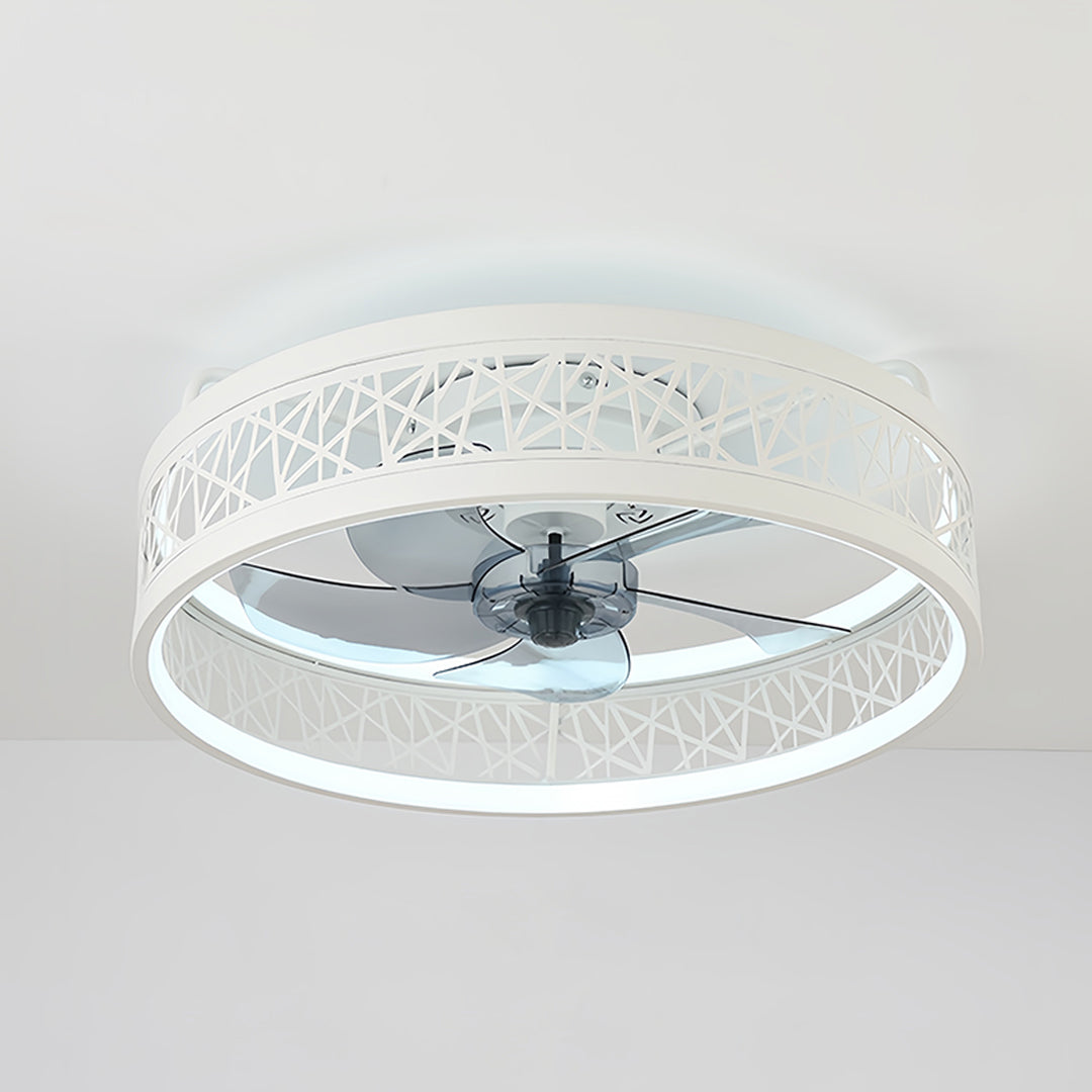 Aurelia Round LED Ceiling Fan with Light – Modern Nordic Flush Mount