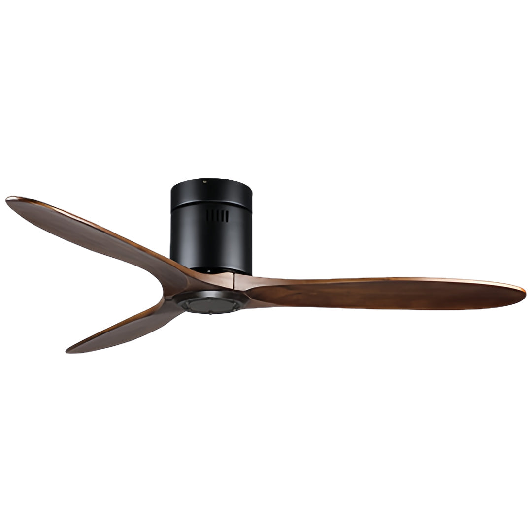 Aria Wooden Ceiling Fan with Integrated LED Light – Modern Flush Mount Fandelier