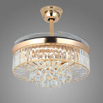 Crystal Ceiling Fan with Light – Gold Iron, European Luxury Design