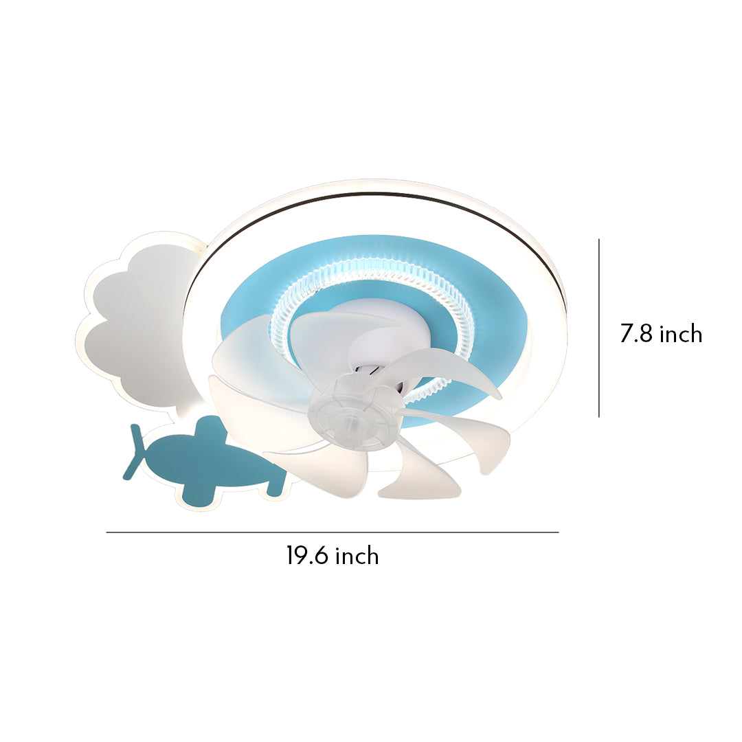 Aurora Sky Ceiling Fan with Dimmable LED Light for Kids' Rooms