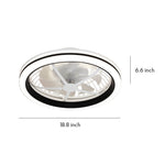 Modern White Flush Mount Ceiling Fan with LED Light and Remote