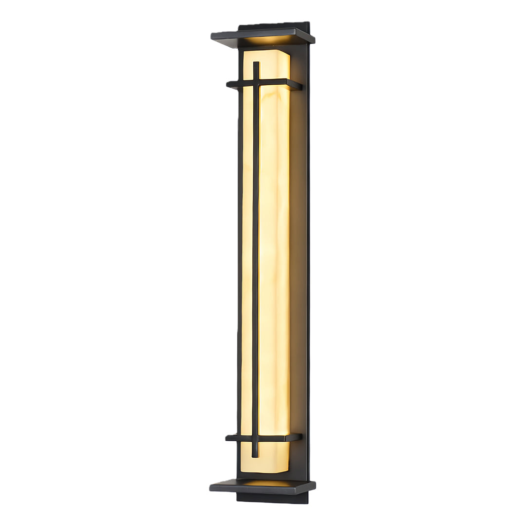 Minimalist Waterproof Outdoor Wall Light in Black Stainless Steel
