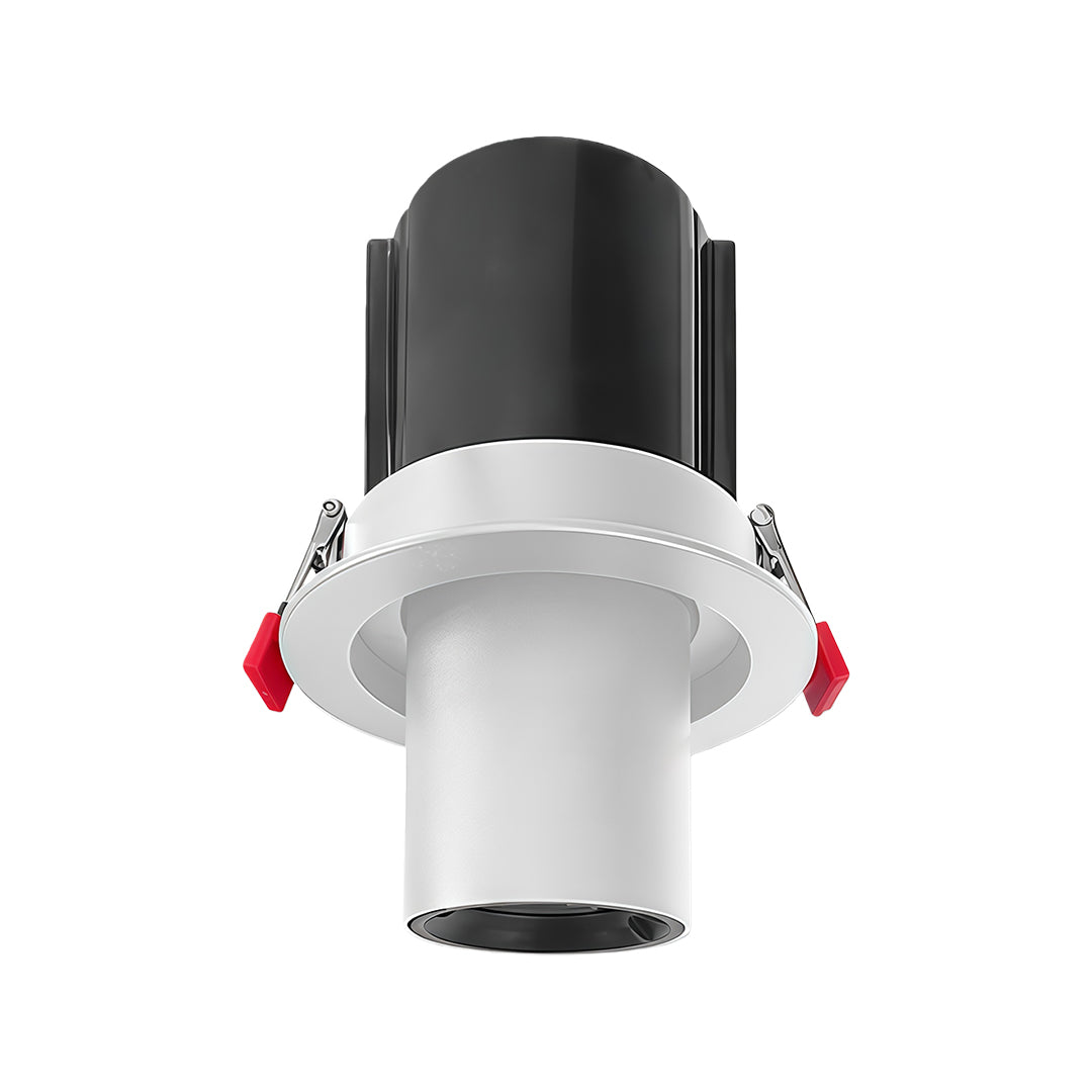 Recessed LED Downlight in White Aluminum with Anti-Glare Design