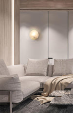 Alabaster Brass Wall Light