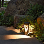 Art Nouveau LED Bollard Light – Minimalist Outdoor Path Lighting in Matte Black