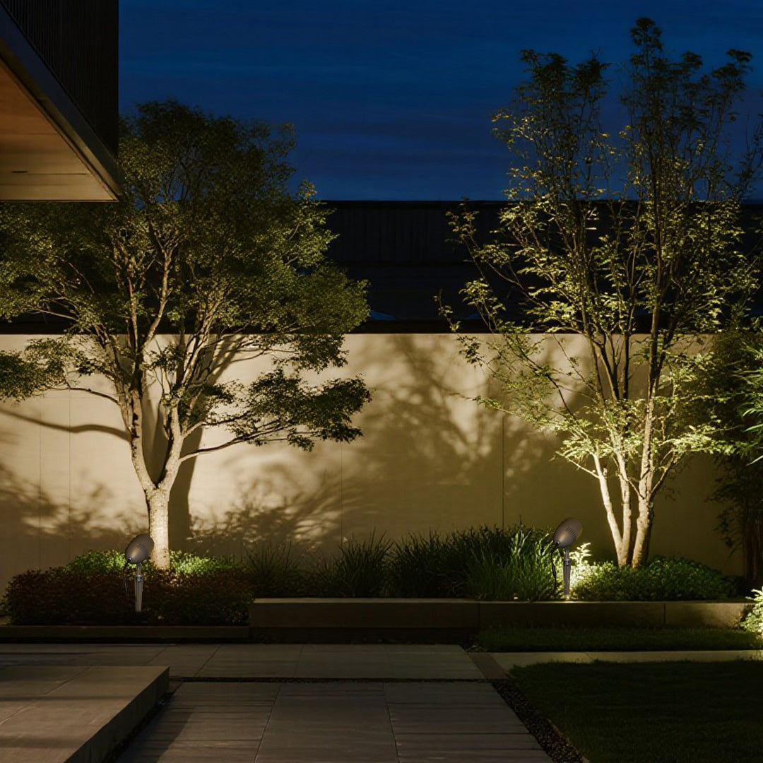 Minimalist LED Outdoor Spotlight with Ground Spike, Warm White 3000K