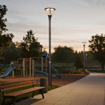 Modern LED Outdoor Lamp Post Light – 10ft Black Aluminum Garden Pole Light
