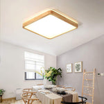 Aurelia Wood LED Flush Mount Ceiling Light – Nordic Minimalist Illumination