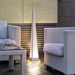 Geometric Pyramid LED Floor Lamp in Stainless Steel for Outdoor and Modern Interiors