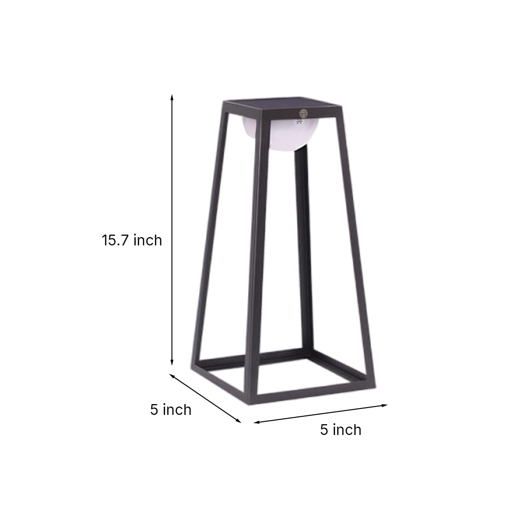 Modern Outdoor Floor Lantern with Stainless Steel Frame and Warm LED Glow