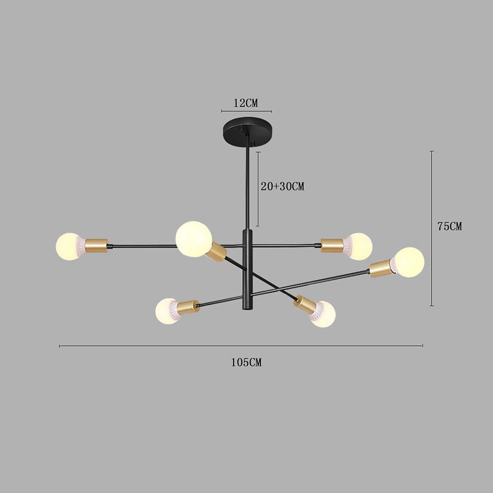Luxurious 6 Light Sputnik Chandelier With E27 Bulb Base 41 Dia X 31 H