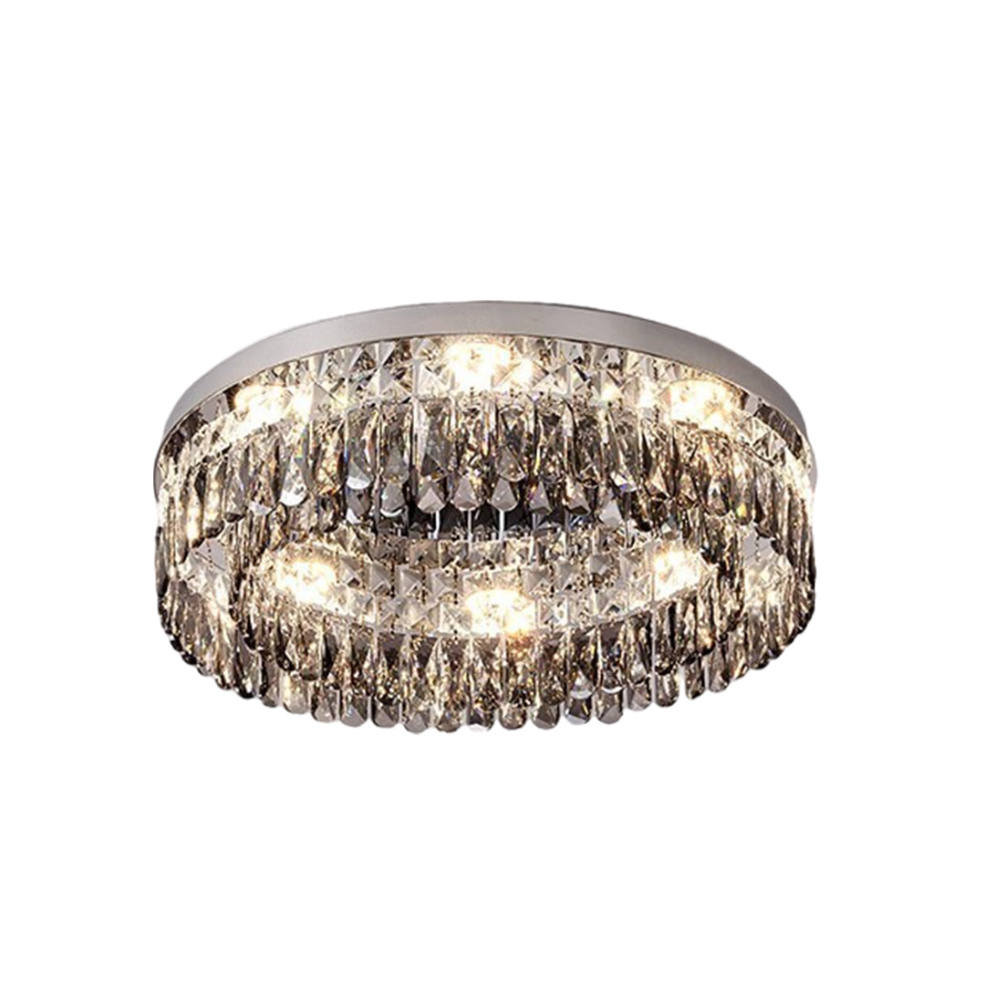 Lumière Cristal LED Ceiling Light – French Crystal Flush Mount in Polished Chrome