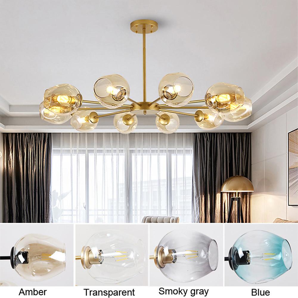 Aurelia Glass Globe Sputnik Chandelier – Nordic LED Ceiling Light