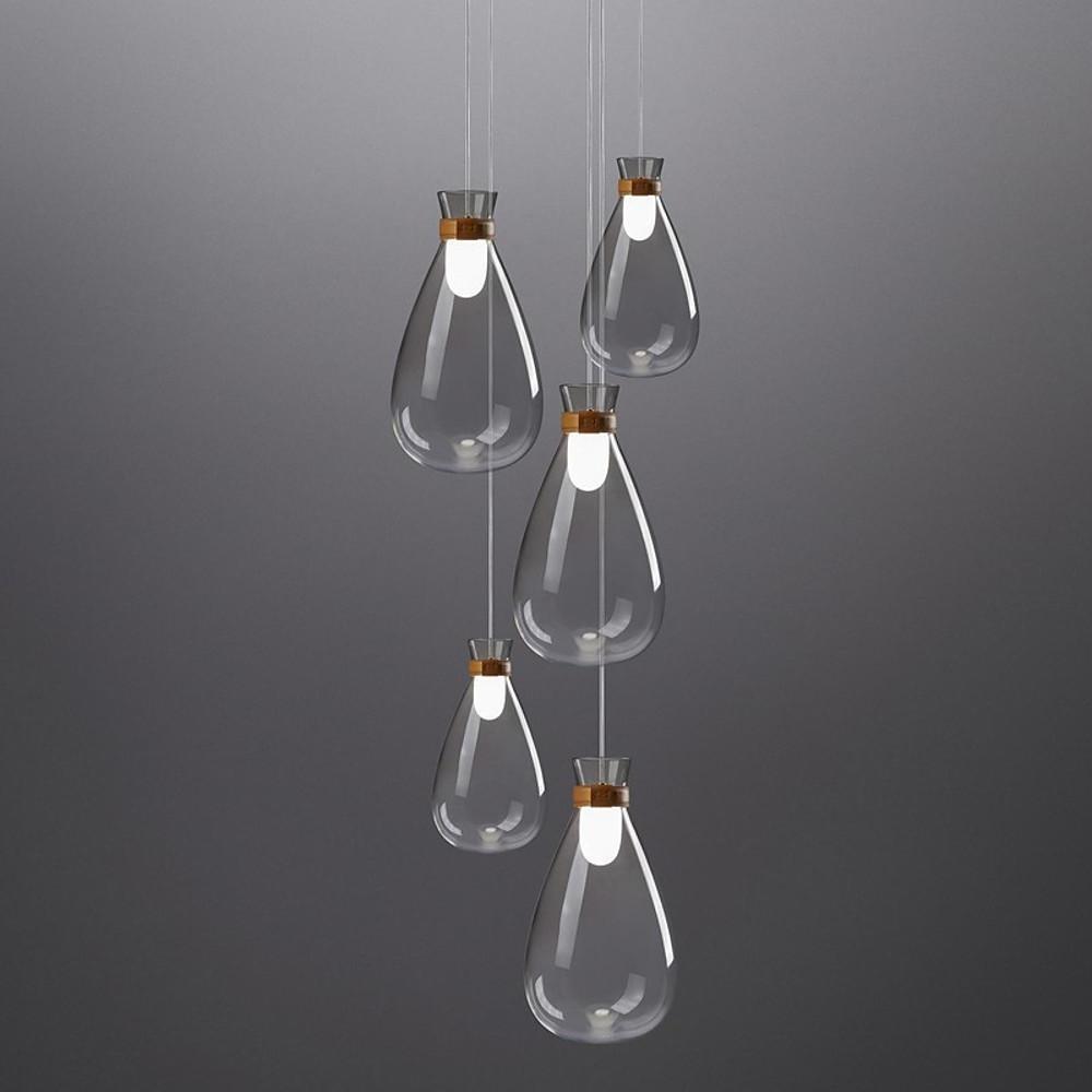 Artisan Teardrop Pendant Light in Smoke Grey or Clear Glass