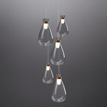 Artisan Teardrop Pendant Light in Smoke Grey or Clear Glass