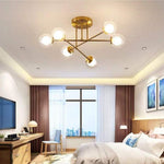 Aurelia Six-Light Sputnik Chandelier in Glass and Metal