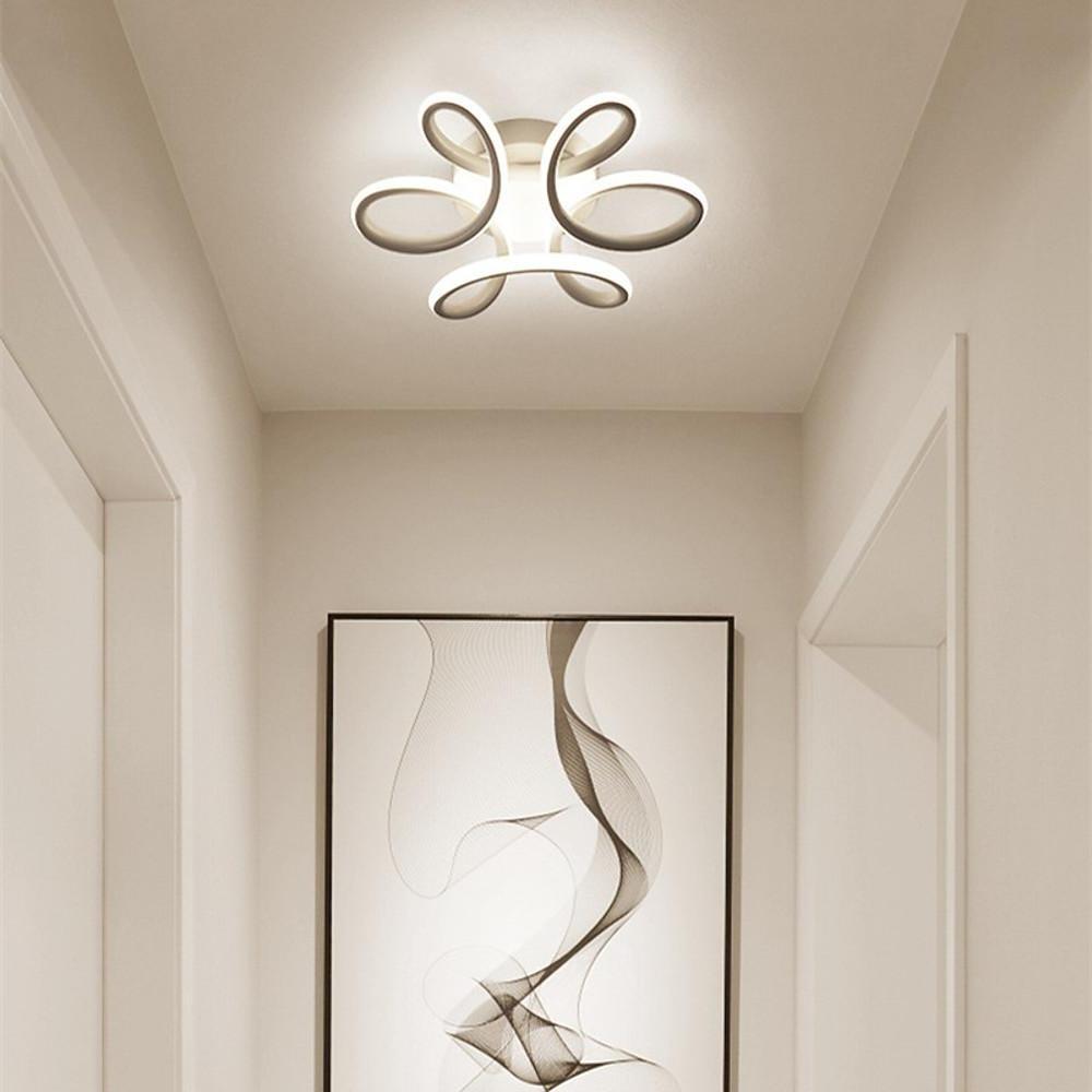 Waves Flower LED Flush Mount Ceiling Light in White and Black