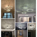 Aurelia Four-Ring Crystal Chandelier in Gold for Grand Foyers