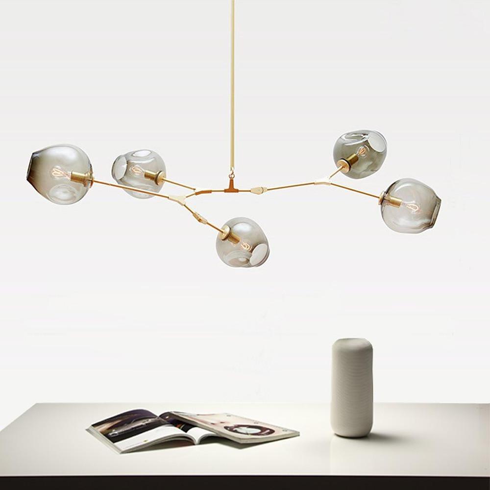 Globe Sputnik Industrial Glass Chandelier Modern Lighting With Customizable Color Shades