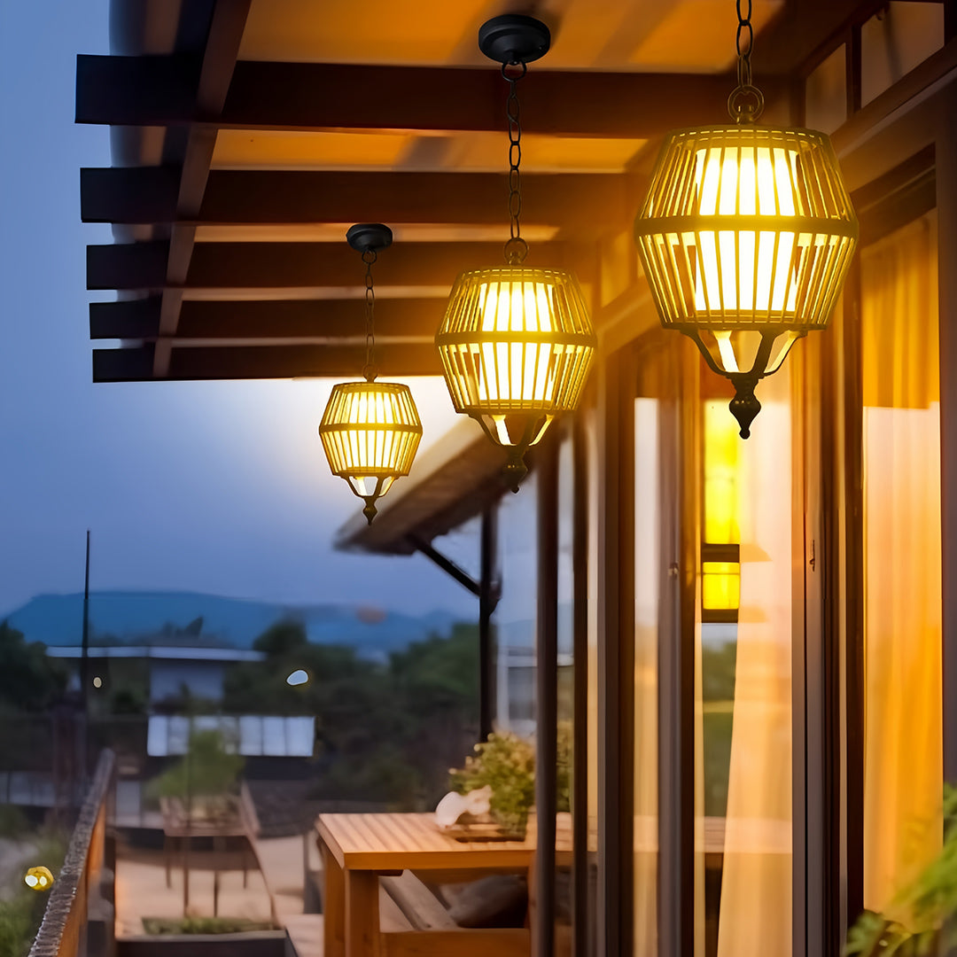 Japanese Lantern Pendant Light – Waterproof Outdoor Ceiling Lamp