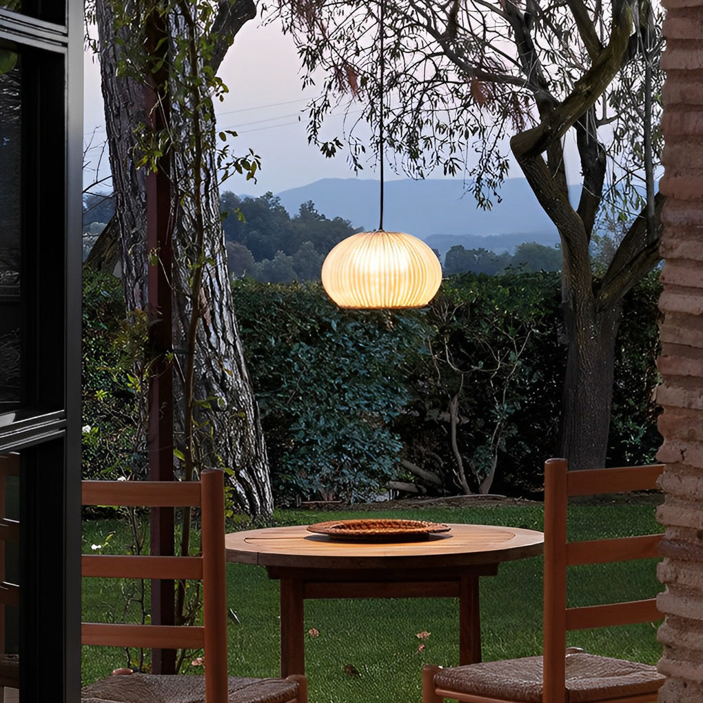 Artisan Rattan Pendant Light – Waterproof Outdoor Hanging Lantern