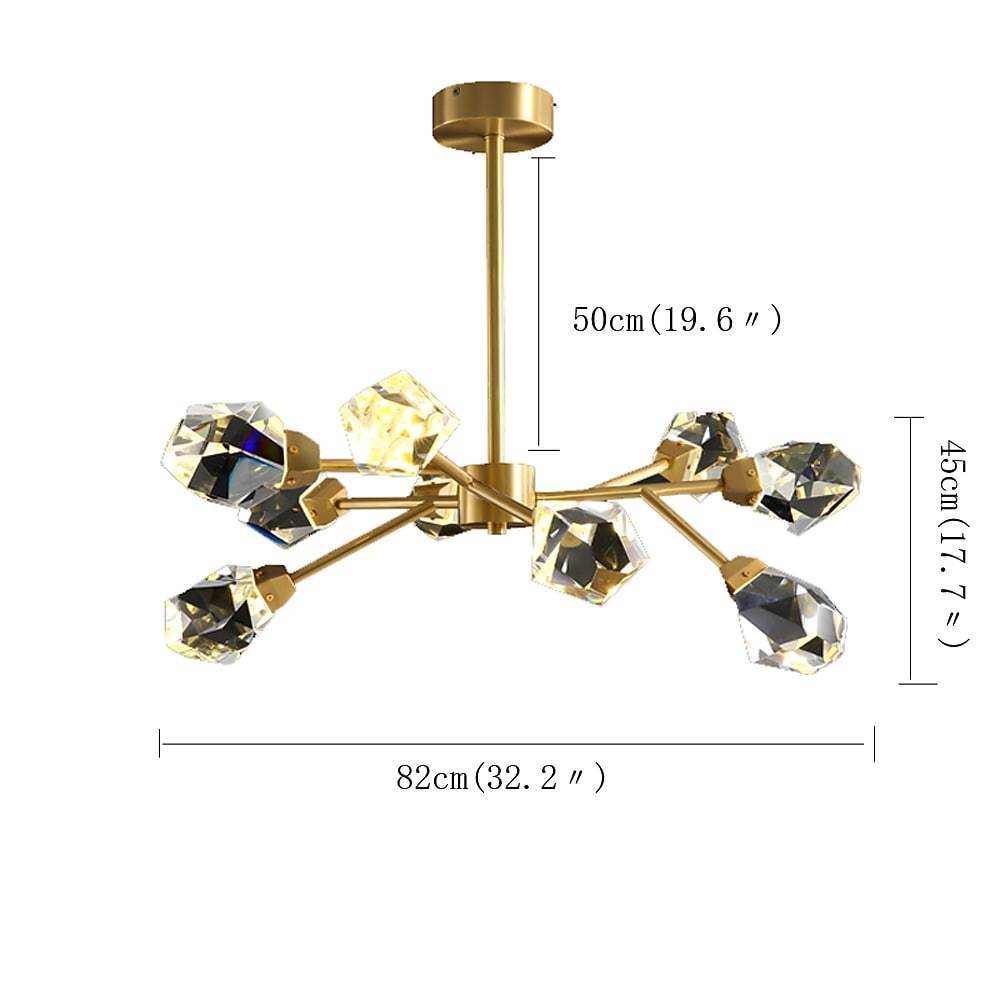 Aurelia Sputnik Crystal Chandelier – 9-Light Modern Gold Pendant for Dining Room