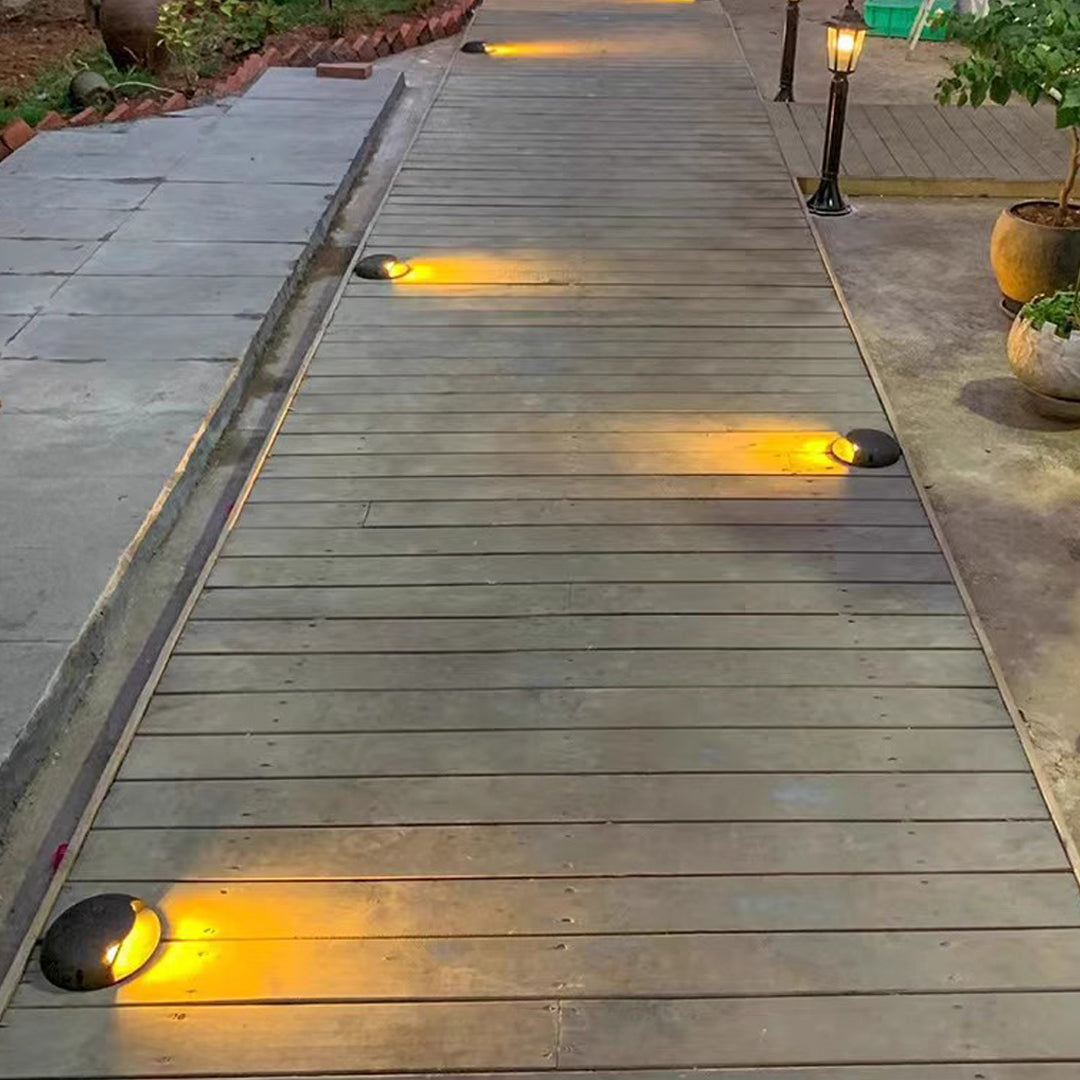 Minimalist Side-Lit Outdoor Well Lights – 3000K Warm LED In-Ground Cylinder