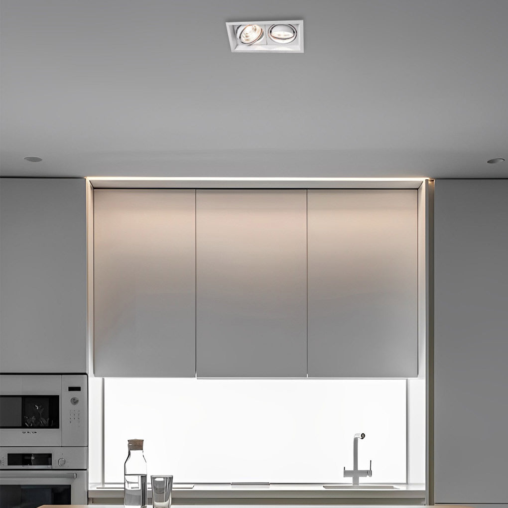 Modern Twin-Head Adjustable LED Recessed Ceiling Spotlight in Black or White