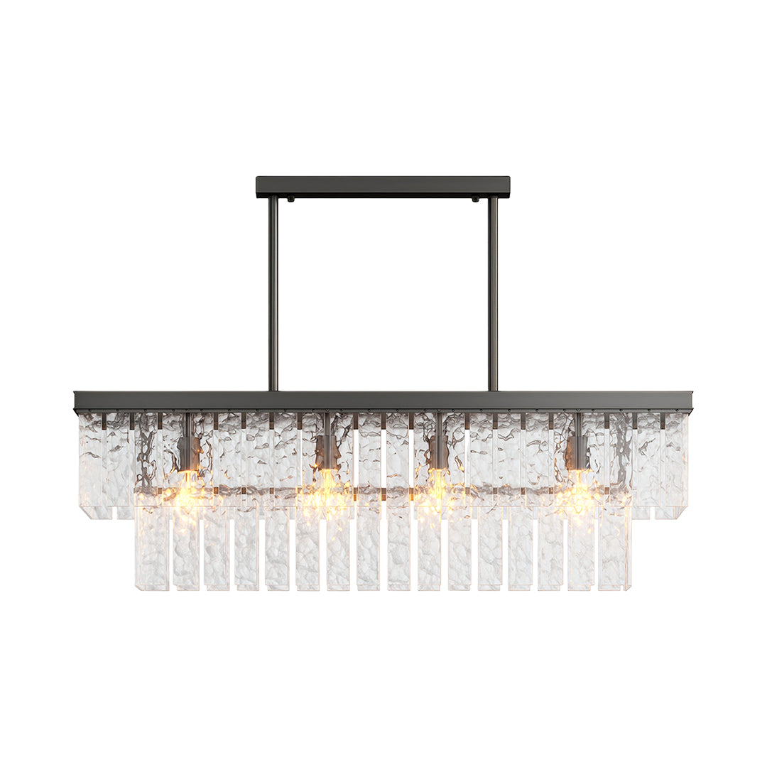 Modern Minimalist Full-Copper Chandelier with Clear Glass Shades