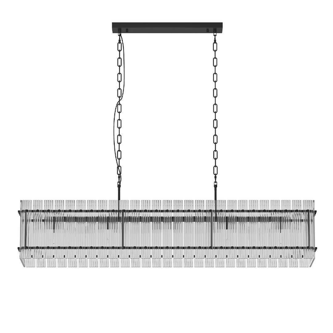 Artisan Iron and Glass Chandelier with Adjustable Chain, 8 or 10 Lights