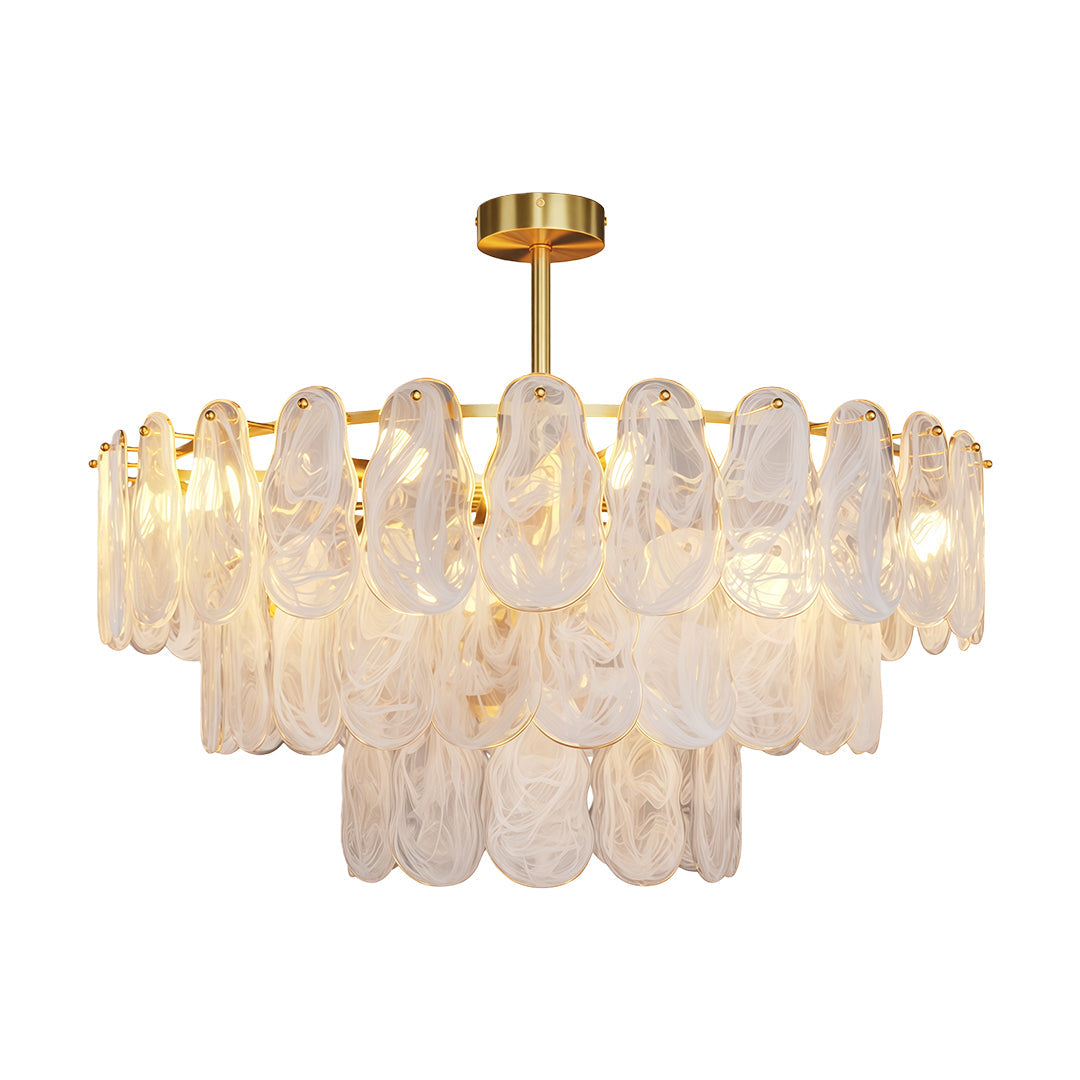 Aurelia Mid-Century Modern Copper Glass Chandelier