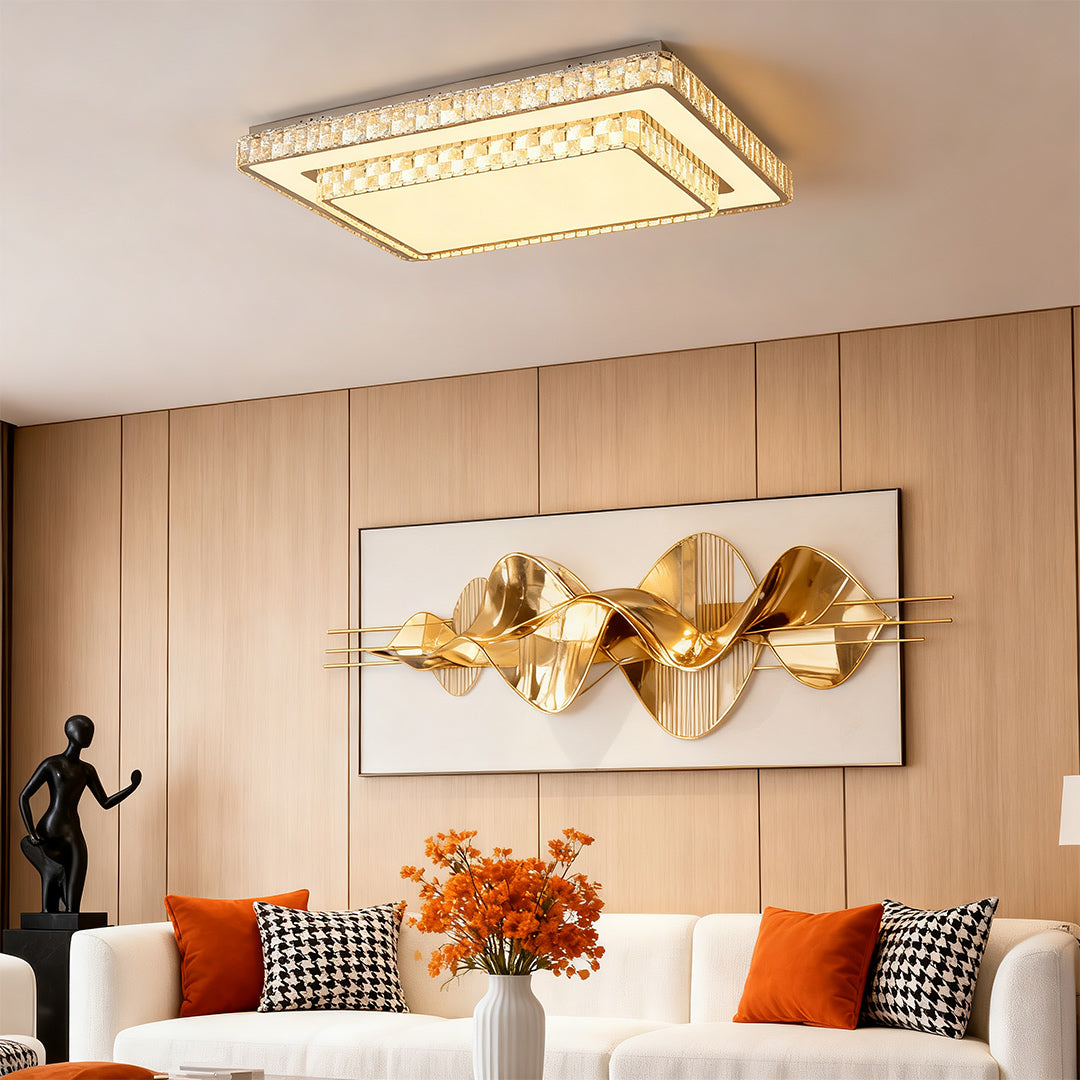 Lumière Crystal Flush Mount Ceiling Light in Chrome
