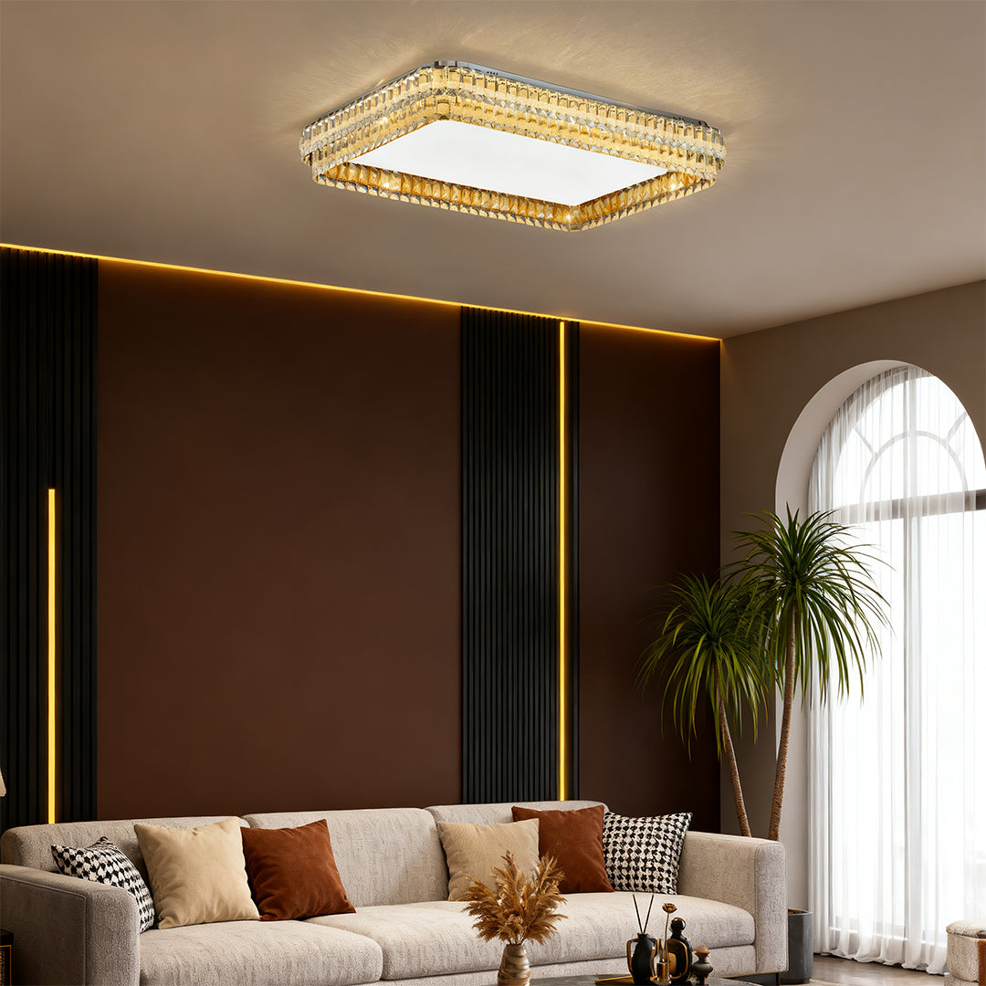 Lumière Crystal Flush Mount Ceiling Light in Chrome