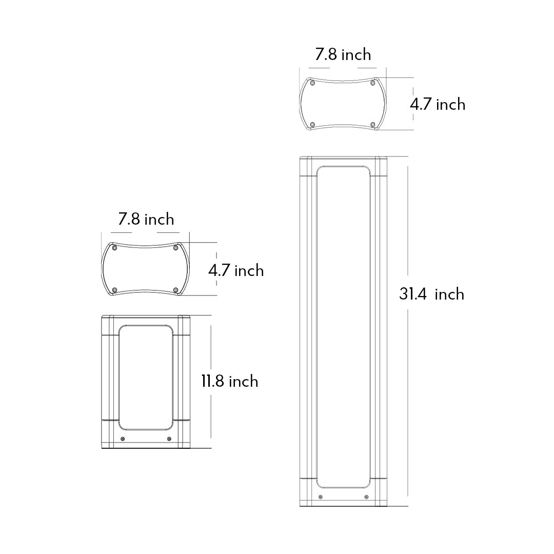 Square LED Bollard Light for Pathways & Gardens – Modern Aluminum Outdoor Lighting