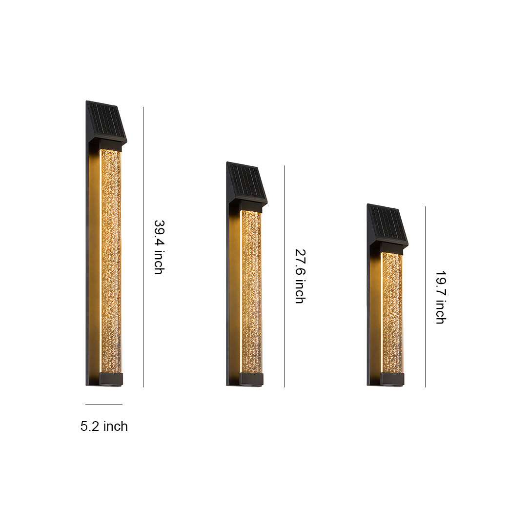 Aria Solar Wall Sconce in Matte Black Stainless Steel