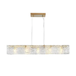Linear Glass LED Chandelier in Gold Finish for Modern Interiors
