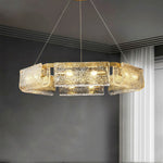 Italian Brass Rectangular Glass Chandelier, 6-10 Lights, Modern Luxury Ceiling Pendant