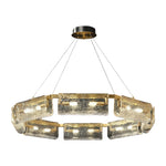 Italian Brass Rectangular Glass Chandelier, 6-10 Lights, Modern Luxury Ceiling Pendant
