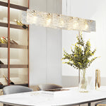 Linear Glass LED Chandelier in Gold Finish for Modern Interiors