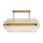 Full Copper Modern Chandelier with Clear Glass Shade for Dining Room and Living Room