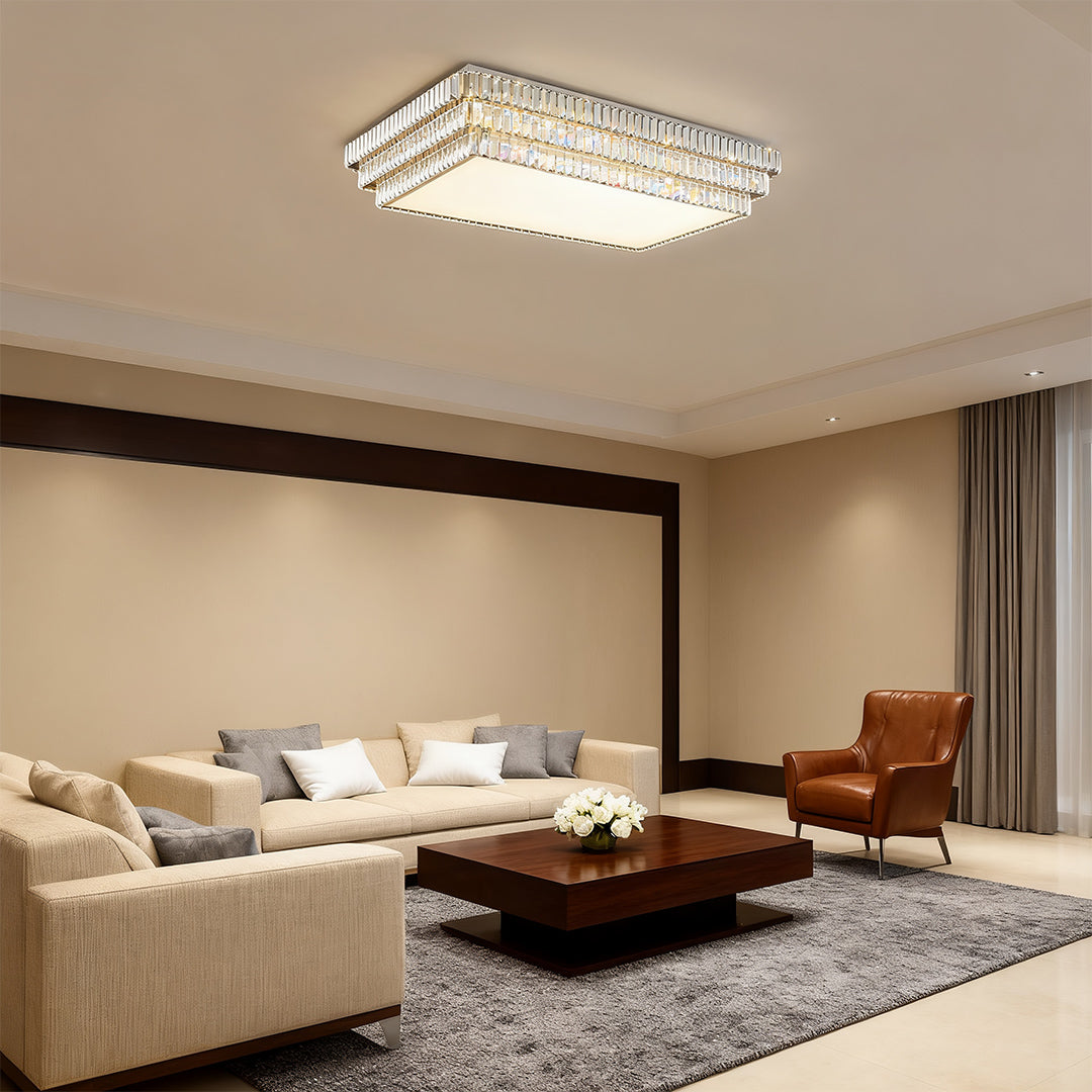Aurelia Crystal Flush Mount Ceiling Light with Full Spectrum LED